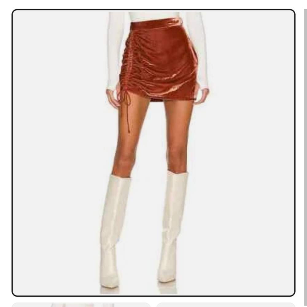 Free People X Revolve Vivienne Velvet Mini Skirt in Bloom Size 0